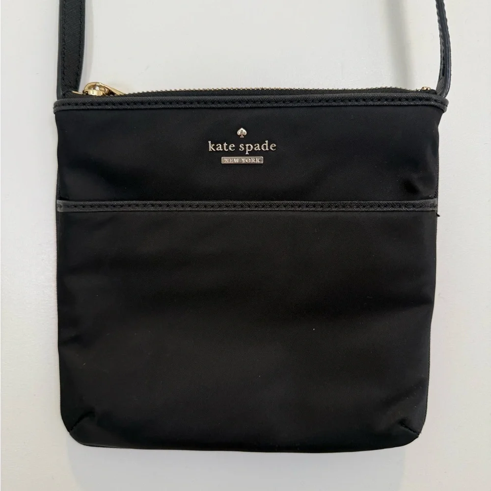 Kate Spade Black Nylon Leather On Purpose Swingpack Adjustable Crossbody Purse